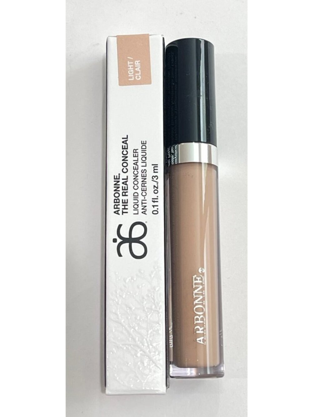 *New Arbonne The Real Concealer Liquid Concealer Light/Clair 1 fl oz / 3 ml NIB